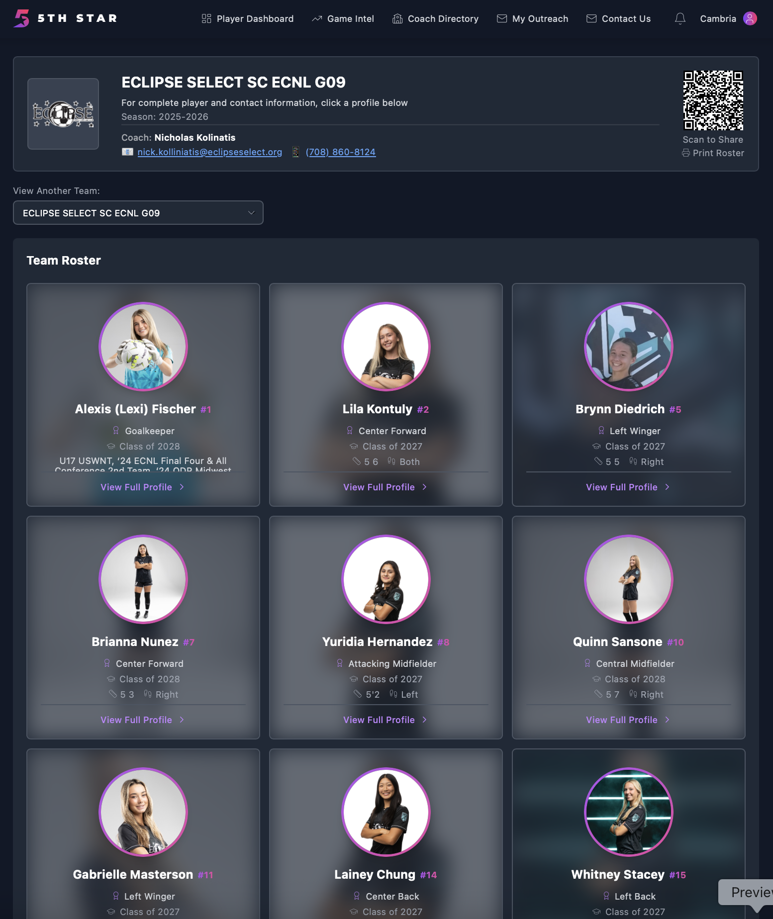 5th Star - Elite Soccer Recruiting Platform | Connect Players & Coaches